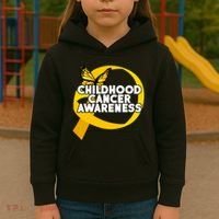 Childhood Cancer Awareness Butterfly Ribbon Kids Hoodie thumb 3