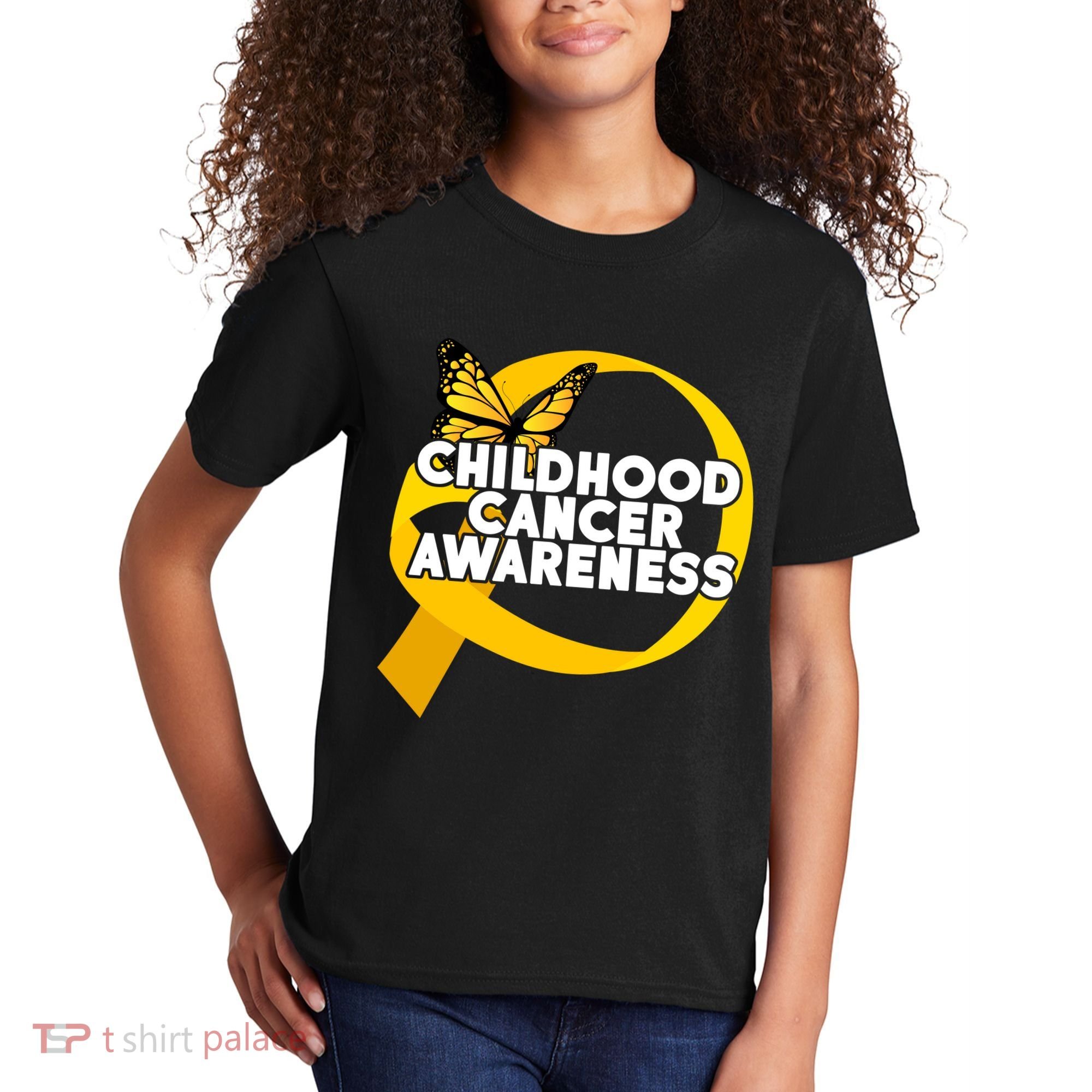 Childhood Cancer Awareness Butterfly Ribbon Kids T-Shirt