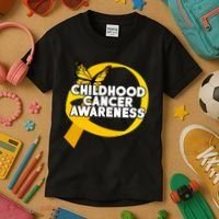 Childhood Cancer Awareness Butterfly Ribbon Kids T-Shirt thumb 3