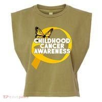 Childhood Cancer Awareness Butterfly Ribbon Garment-Dyed Women's Muscle Tee thumb 0