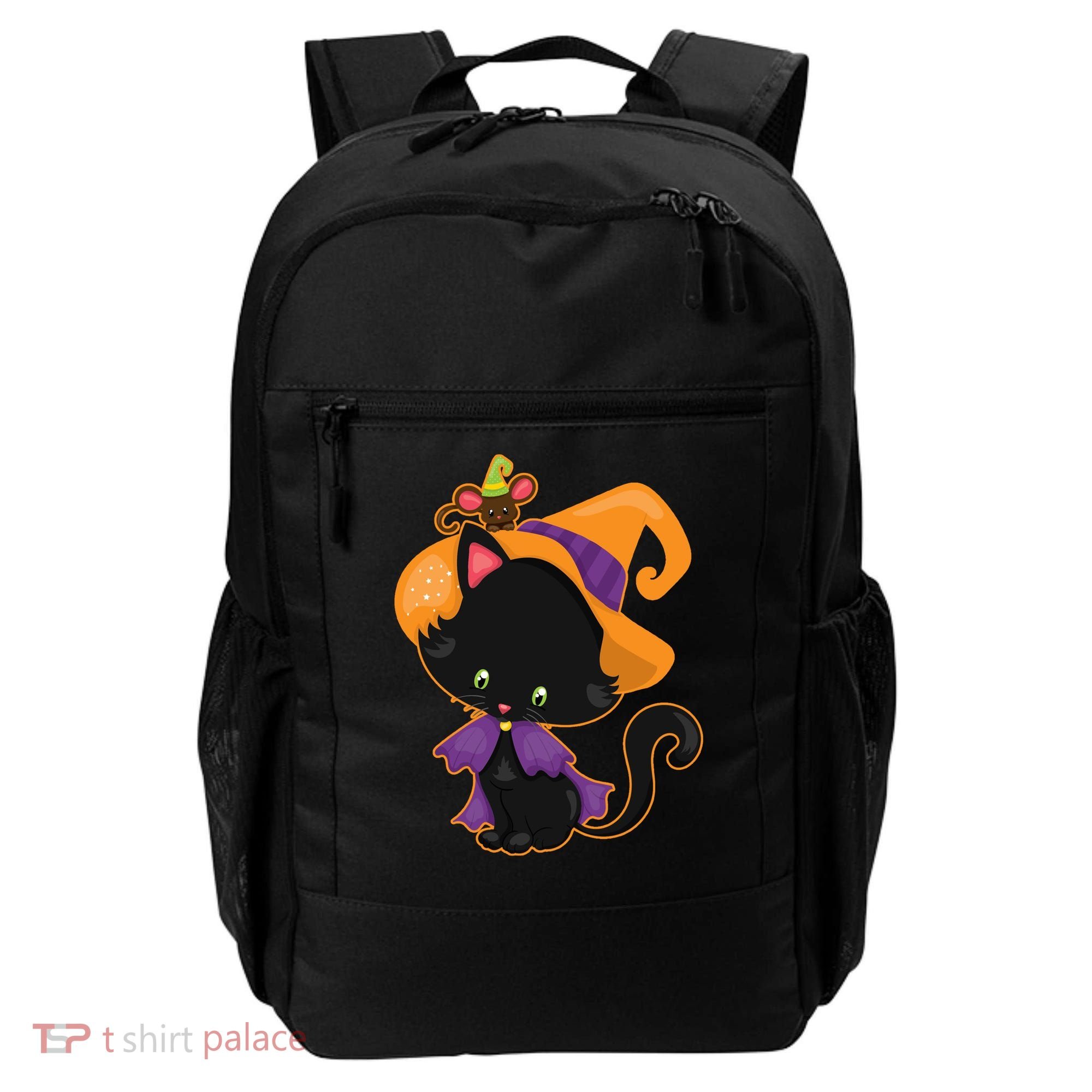 Cute Cat And Mouse Halloween Witch Backpack
