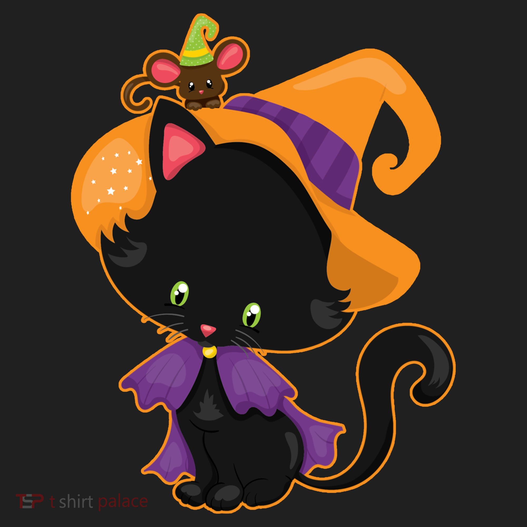 Cute Cat And Mouse Halloween Witch Beanie