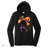 Cute Cat And Mouse Halloween Witch Women's Hoodie thumb 0