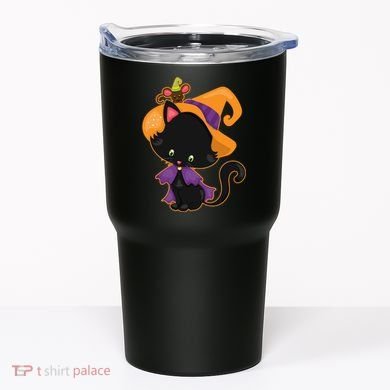 Cute Cat And Mouse Halloween Witch Tumbler