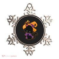 Cute Cat And Mouse Halloween Witch Ornament thumb 0