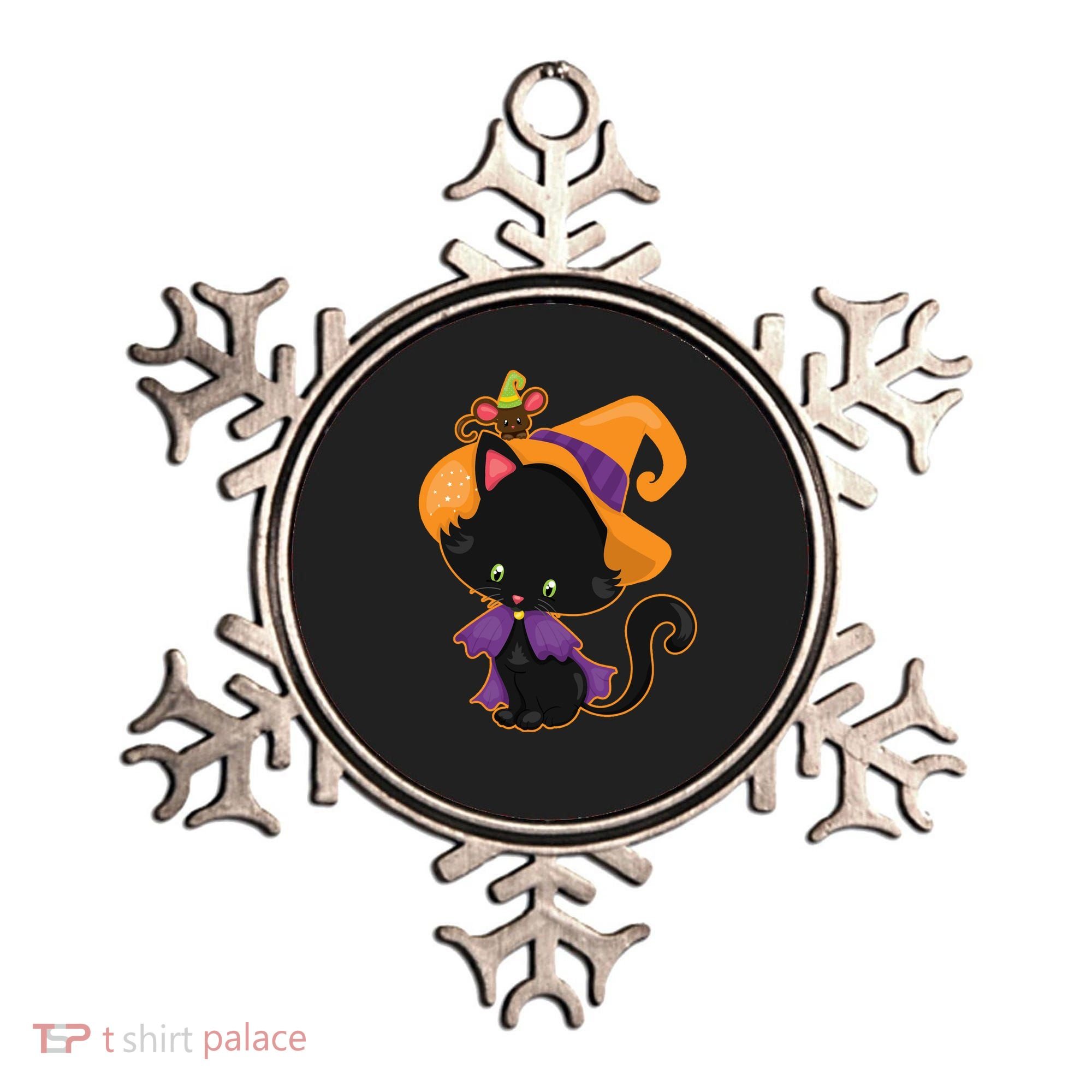 Cute Cat And Mouse Halloween Witch Ornament