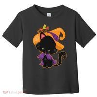 Cute Cat And Mouse Halloween Witch Toddler T-Shirt thumb 0