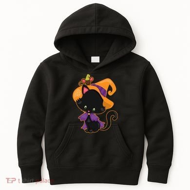 Cute Cat And Mouse Halloween Witch Kids Hoodie