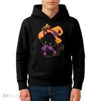 Cute Cat And Mouse Halloween Witch Kids Hoodie thumb 4