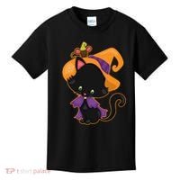 Cute Cat And Mouse Halloween Witch Kids T-Shirt thumb 0