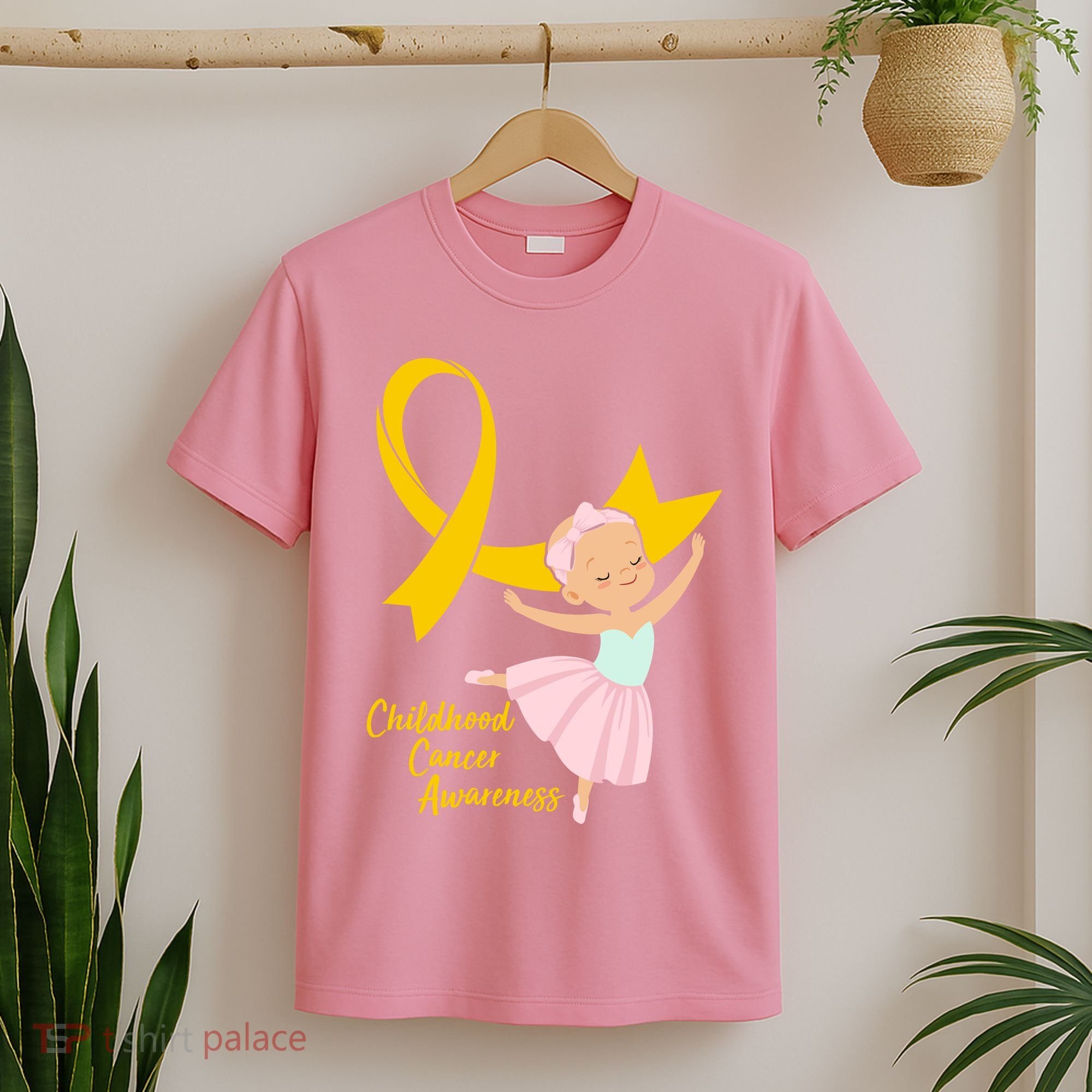 Childhood Cancer Awareness Yellow RIbbon Ballerina T-Shirt