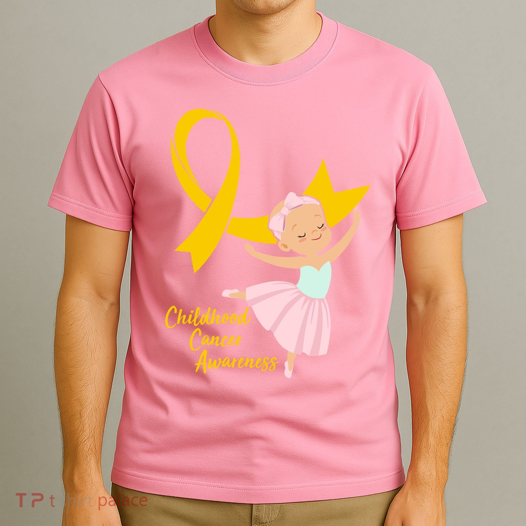 Childhood Cancer Awareness Yellow RIbbon Ballerina T-Shirt