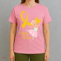 Childhood Cancer Awareness Yellow RIbbon Ballerina T-Shirt thumb 4