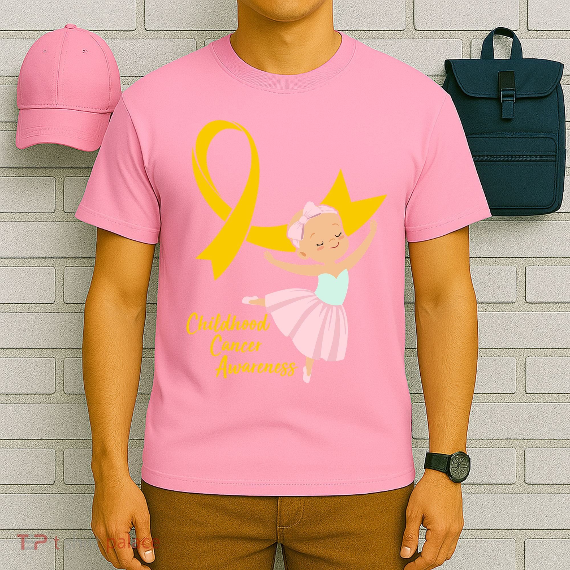 Childhood Cancer Awareness Yellow RIbbon Ballerina T-Shirt