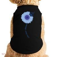 Colon Cancer Awareness Sunflower Periwinkle Ribbon Doggie Tank thumb 0
