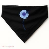 Colon Cancer Awareness Sunflower Periwinkle Ribbon USA-Made Doggie Bandana thumb 0