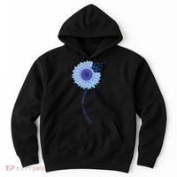 Colon Cancer Awareness Sunflower Periwinkle Ribbon Hoodie thumb 0