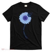 Colon Cancer Awareness Sunflower Periwinkle Ribbon T-Shirt thumb 0