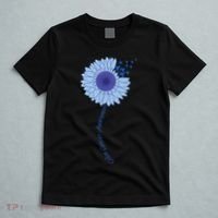 Colon Cancer Awareness Sunflower Periwinkle Ribbon T-Shirt thumb 5
