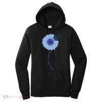 Colon Cancer Awareness Sunflower Periwinkle Ribbon Women's Hoodie thumb 0