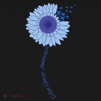 Colon Cancer Awareness Sunflower Periwinkle Ribbon Women's Hoodie thumb 2