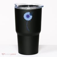 Colon Cancer Awareness Sunflower Periwinkle Ribbon Tumbler thumb 0