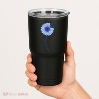 Colon Cancer Awareness Sunflower Periwinkle Ribbon Tumbler thumb 2