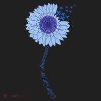Colon Cancer Awareness Sunflower Periwinkle Ribbon Tumbler thumb 3