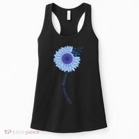 Colon Cancer Awareness Sunflower Periwinkle Ribbon Women's Tank Top thumb 0