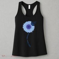 Colon Cancer Awareness Sunflower Periwinkle Ribbon Women's Tank Top thumb 3