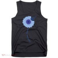Colon Cancer Awareness Sunflower Periwinkle Ribbon Tank Top thumb 0