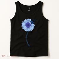 Colon Cancer Awareness Sunflower Periwinkle Ribbon Tank Top thumb 2