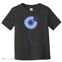Colon Cancer Awareness Sunflower Periwinkle Ribbon Toddler T-Shirt thumb 0
