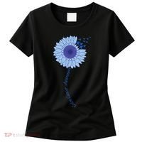 Colon Cancer Awareness Sunflower Periwinkle Ribbon Women's T-Shirt thumb 0