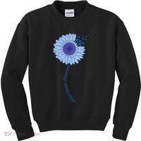 Colon Cancer Awareness Sunflower Periwinkle Ribbon Kids Sweatshirt thumb 0