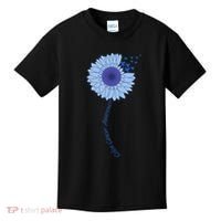 Colon Cancer Awareness Sunflower Periwinkle Ribbon Kids T-Shirt thumb 0