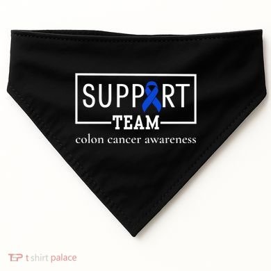 Colon Cancer Awareness Support Team USA-Made Doggie Bandana