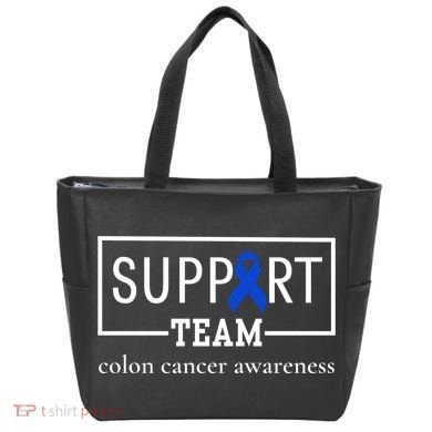 Colon Cancer Awareness Support Team Tote Bag