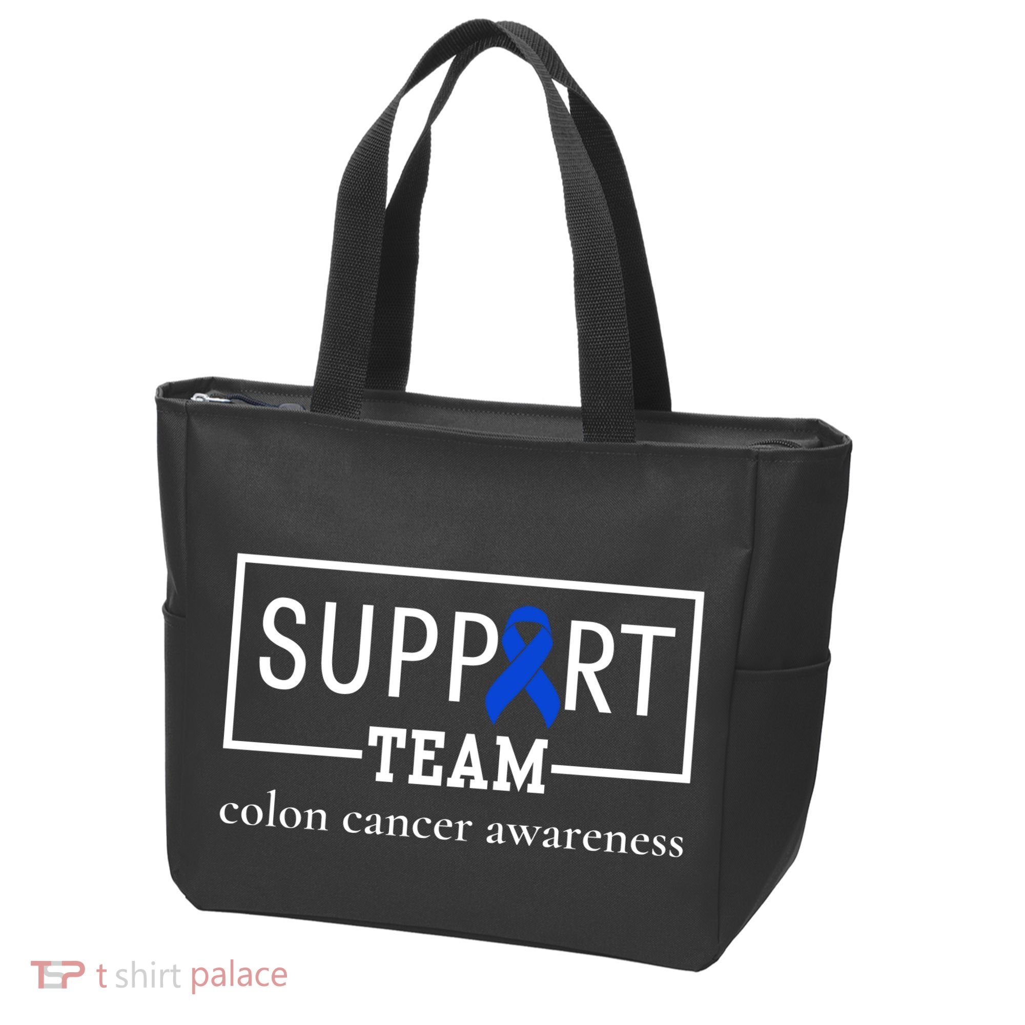 Colon Cancer Awareness Support Team Tote Bag