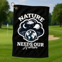 Climate Change Awareness Print Golf Towel thumb 1
