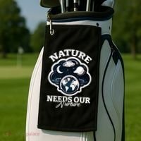 Climate Change Awareness Print Golf Towel thumb 2