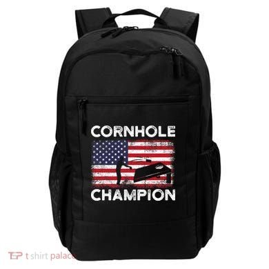 Cornhole Champion American Flag USA July 4th Cornhole Backpack