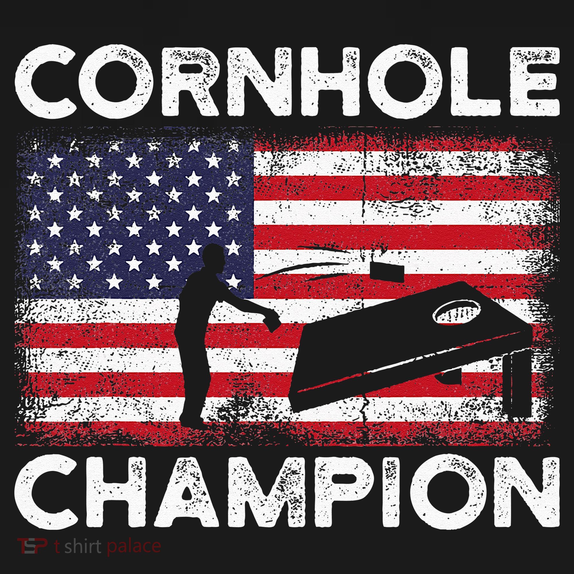 Cornhole Champion American Flag USA July 4th Cornhole Backpack