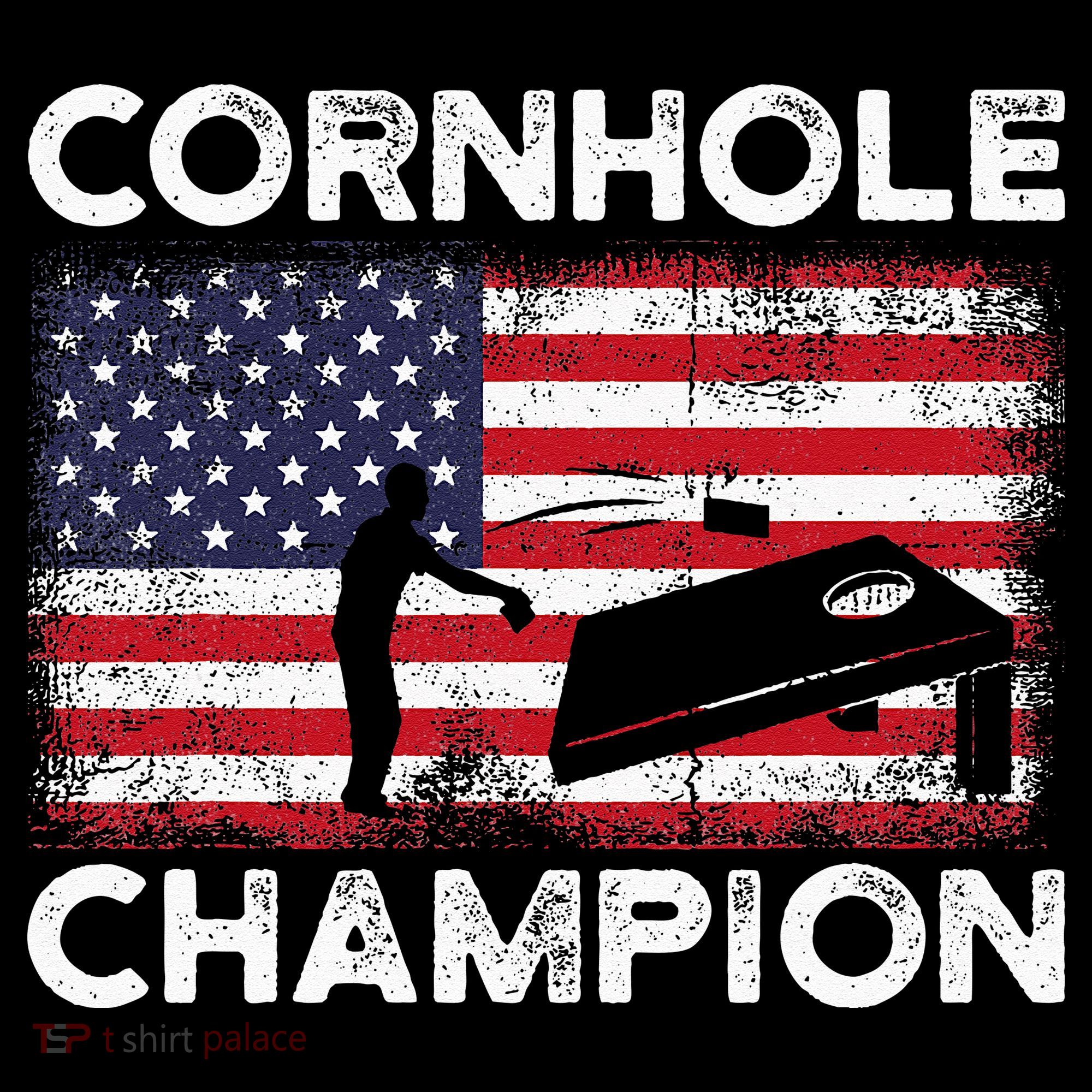 Cornhole Champion American Flag USA July 4th Cornhole Ornament