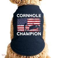 Cornhole Champion American Flag USA July 4th Cornhole Doggie Tank thumb 0