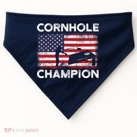 Cornhole Champion American Flag USA July 4th Cornhole USA-Made Doggie Bandana thumb 0