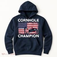 Cornhole Champion American Flag USA July 4th Cornhole Hoodie thumb 0