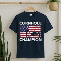 Cornhole Champion American Flag USA July 4th Cornhole T-Shirt thumb 2