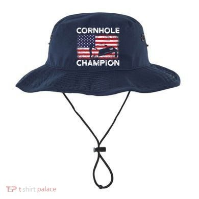 Cornhole Champion American Flag USA July 4th Cornhole Bucket Hat