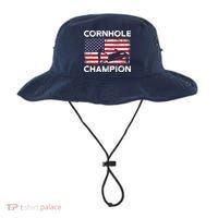 Cornhole Champion American Flag USA July 4th Cornhole Bucket Hat thumb 0